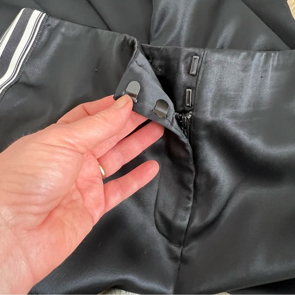 Diane Von Furstenberg Chic Black tuxedo stripe Satin Pants - Picture 9 of 11